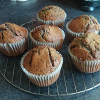 'Leftover Blueberry Bits and Raspberry Seed Muffins'